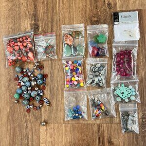 Bead Jewelry Making Craft Lot- Stone, Glass, Metal, Plastic